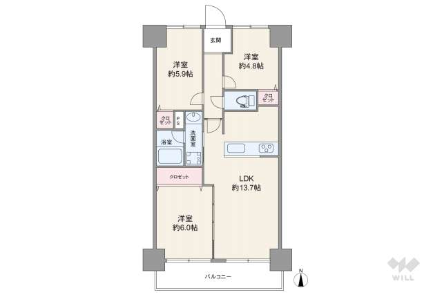 ユニハイム十三野中:間取り図面