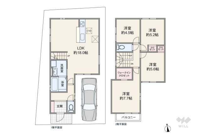 宝塚市光明町 一戸建て:間取り図面