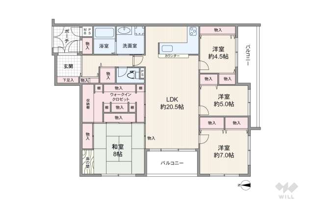 モンテベルデ朝日が丘:間取り図面