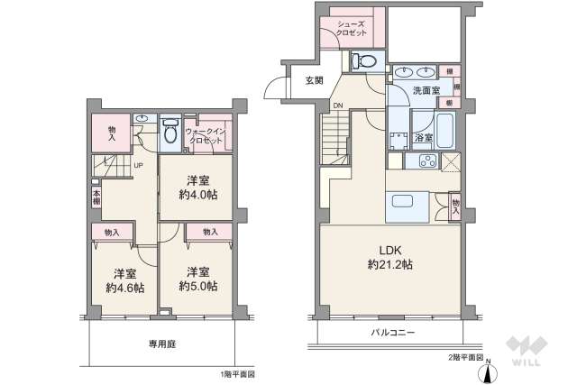 ニューウェルテラス宮前平B棟:間取り図面