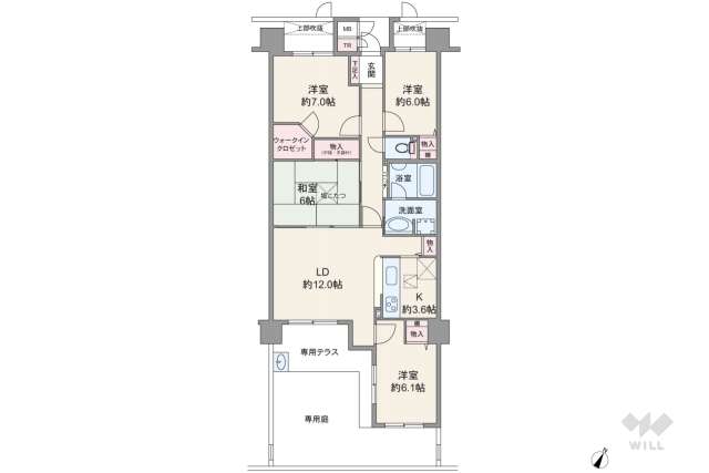 コスモシティ神戸本山:間取り図面