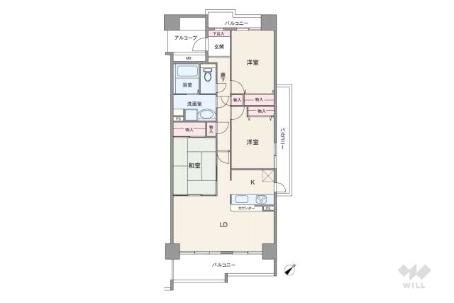 シンフォニアみなみが丘イーストコートB棟:間取り図面