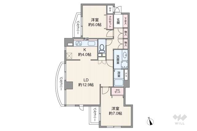 コスモ西川口アンソレール:間取り図面