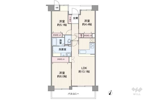 藤和ライブタウン宝塚:間取り図面