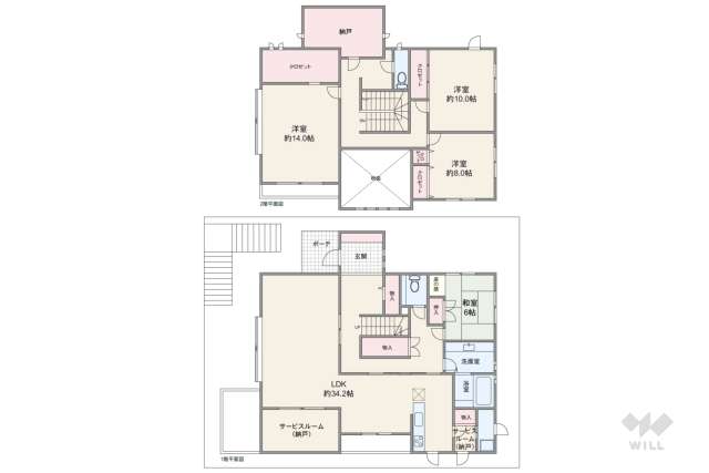宝塚市雲雀丘山手1丁目 一戸建て:間取り図面
