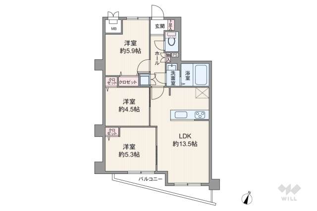 セザール第二北綾瀬:間取り図面