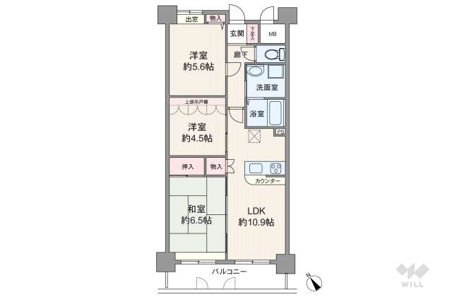 セザールリバーサイド上野毛:間取り図面