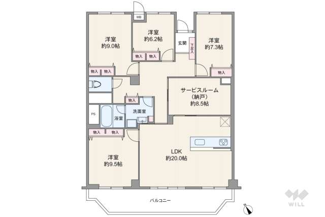 夙川台サンハイツＤ棟:間取り図面