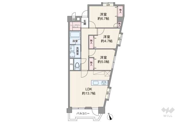 第2用賀ヒミコマンション:間取り図面