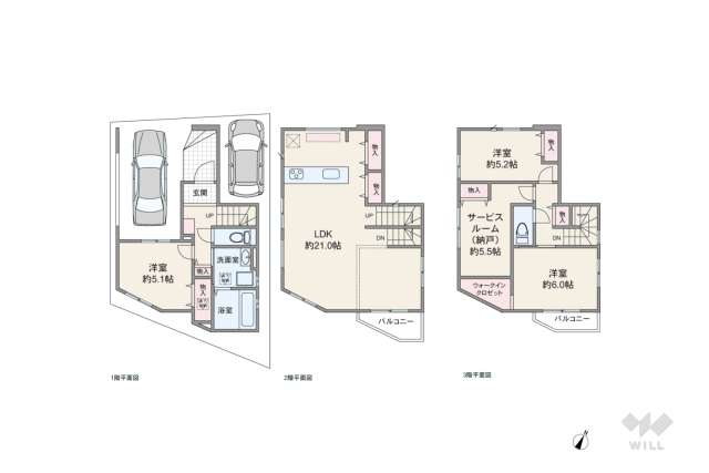 名古屋市瑞穂区中根町3丁目 一戸建て:間取り図面