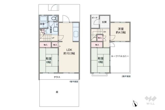 茨木市山手台4丁目 テラスハウス:間取り図面