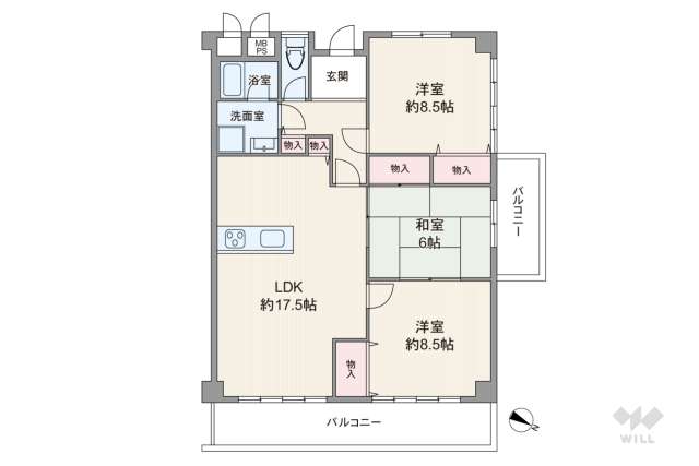 住吉川ハイツ:間取り図面