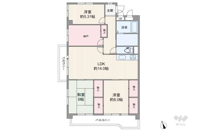 逆瀬川パークマンション:間取り図面