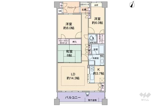 アルス逆瀬川千種:間取り図面