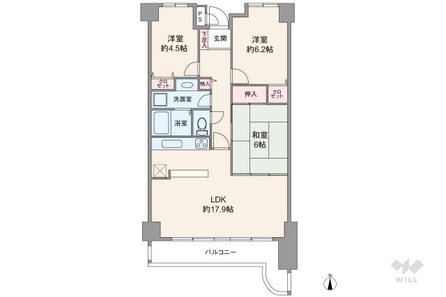 阪急逆瀬台アヴェルデ　3番館:間取り図面