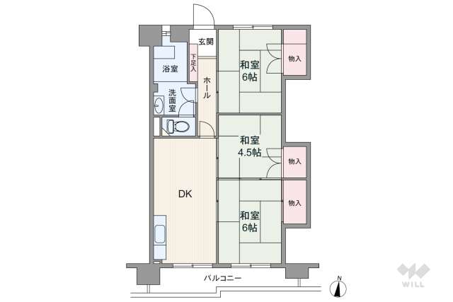 給田南住宅1号棟:間取り図面