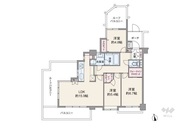 クレッセント上野毛:間取り図面