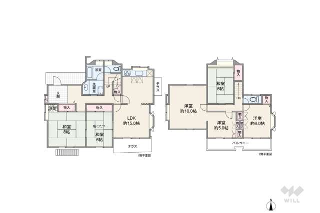 宝塚市御殿山4丁目 一戸建て:間取り図面