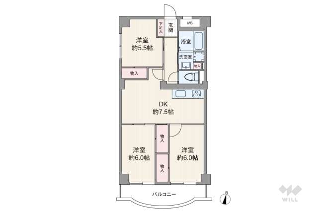 大森ハイツ（大森本町）:間取り図面