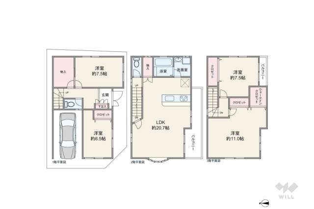 大阪市淀川区三国本町3丁目 一戸建て:間取り図面