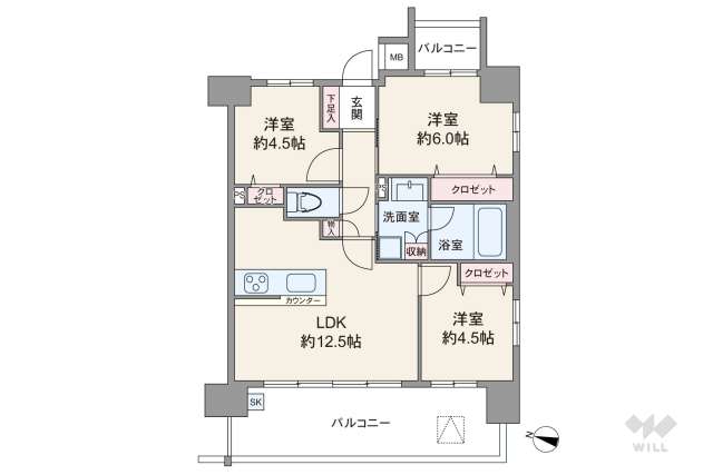 プレサンスロジェ栄パークサウス:間取り図面