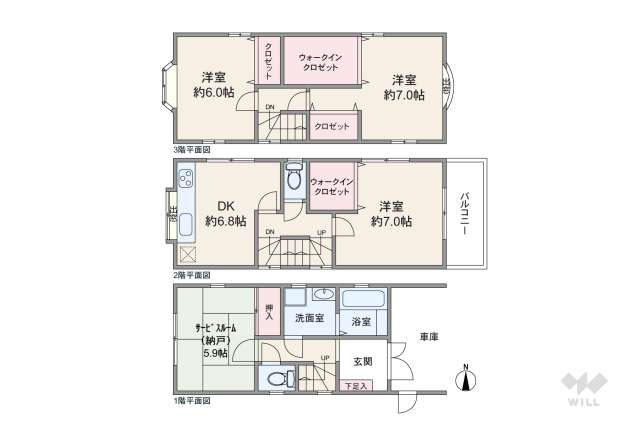 尼崎市上ノ島町2丁目 一戸建て:間取り図面
