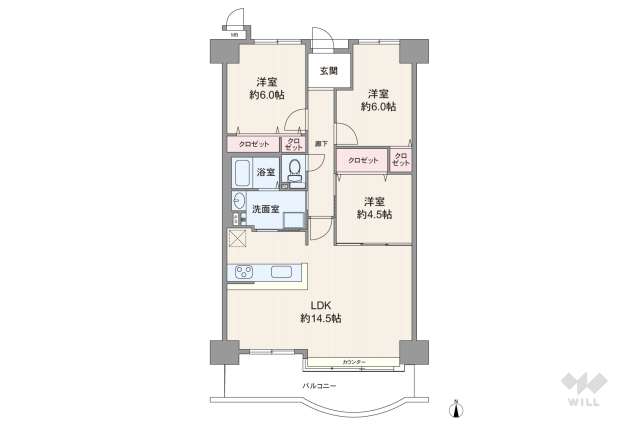 アドリーム千里丘:間取り図面