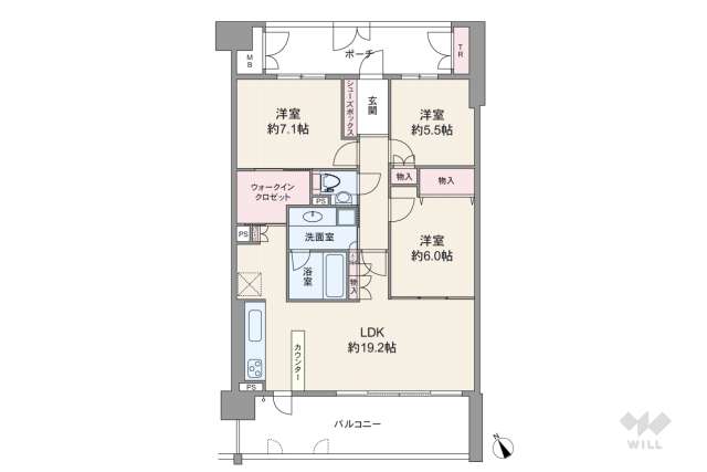 グランノア高槻阿武山LUCE:間取り図面