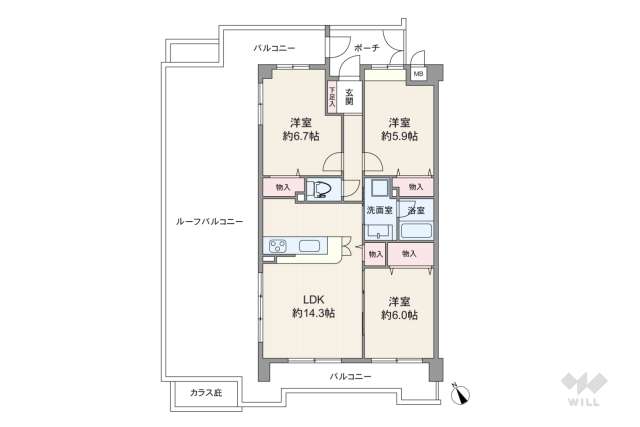 セントラル宝塚中山:間取り図面