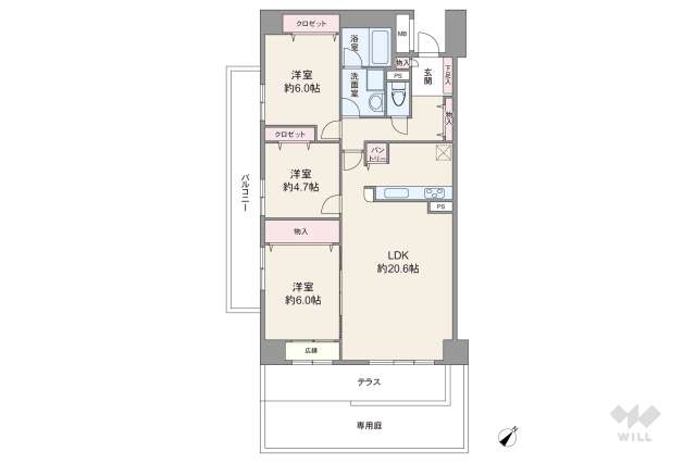 ジークレフ西宮鳴尾:間取り図面