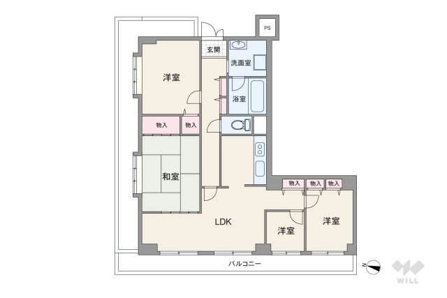 芦花公園スカイハイツ:間取り図面