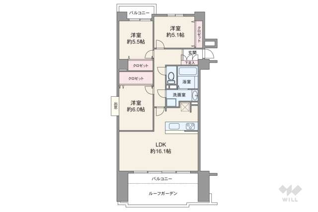 ユーハウス第3松原:間取り図面