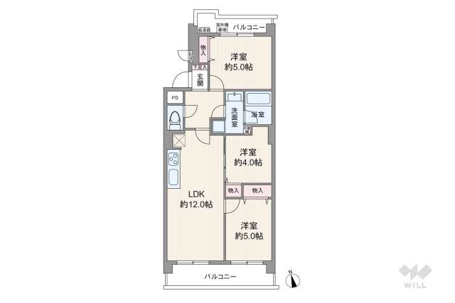 矢口マイコーポ:間取り図面