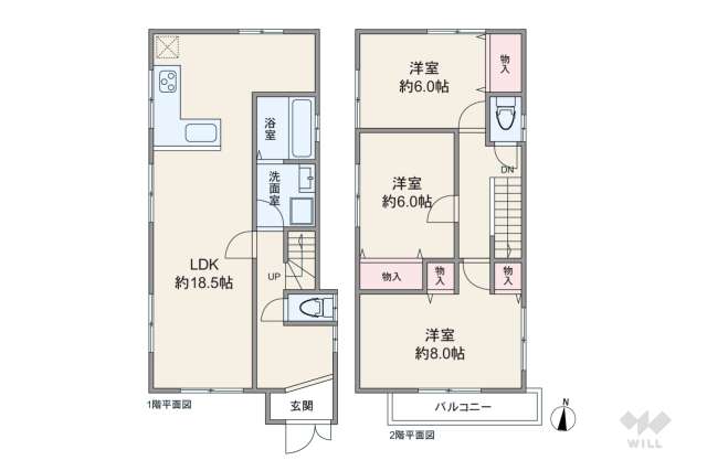 尼崎市塚口町5丁目 一戸建て:間取り図面
