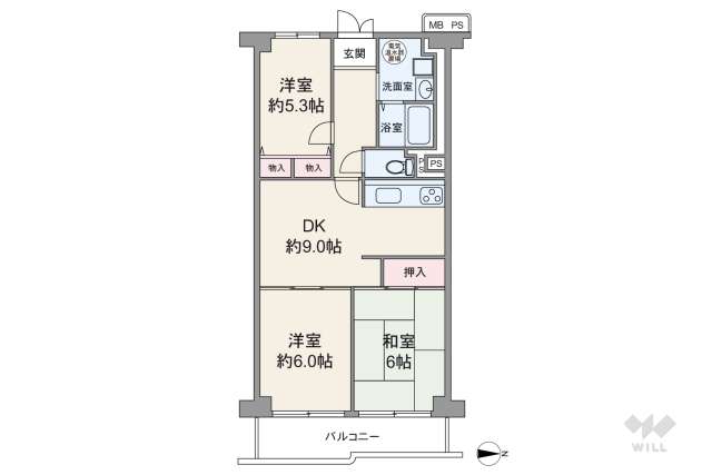 武庫川東グランドハイツ:間取り図面