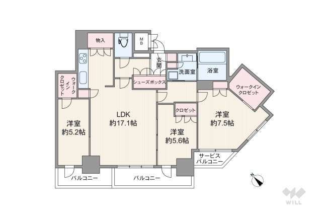 グランドメゾン上町台レジデンスタワー:間取り図面