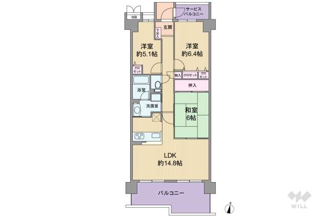 ラ・ビスタ宝塚エスティオ2番館:間取り図面