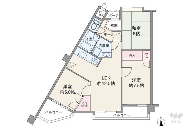 パレ武庫川パート2:間取り図面