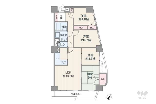 グランドメゾン八事裏山:間取り図面