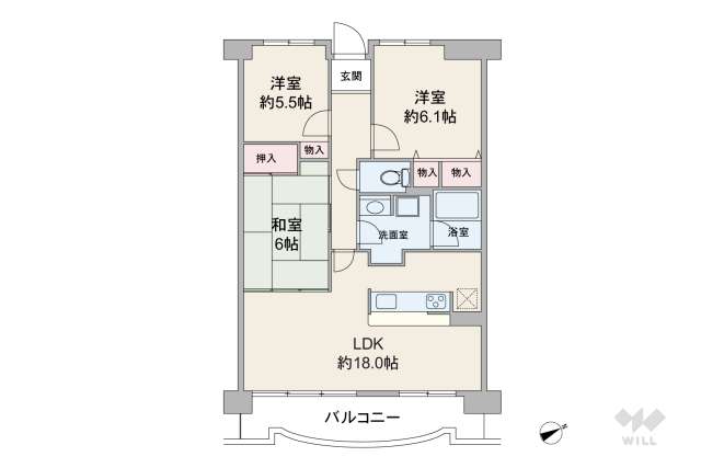 グランフェルティ甲東園:間取り図面