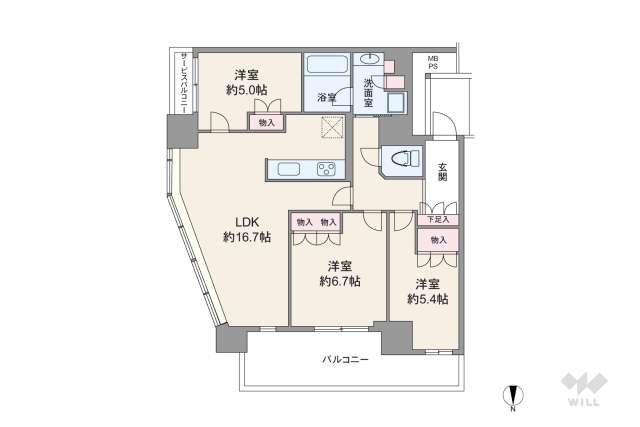 レジデンスタワー上本町:間取り図面