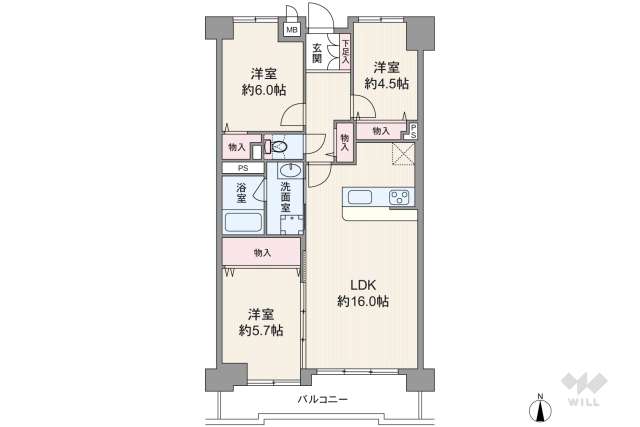 尾張旭東山コーポラス:間取り図面