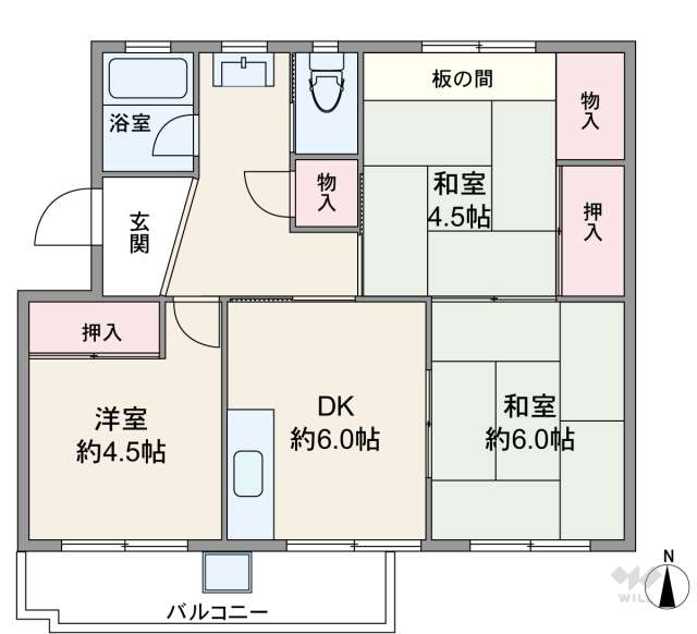 御園団地六号棟:間取り図面