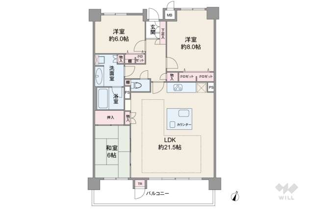 シャトレ愛松島田:間取り図面