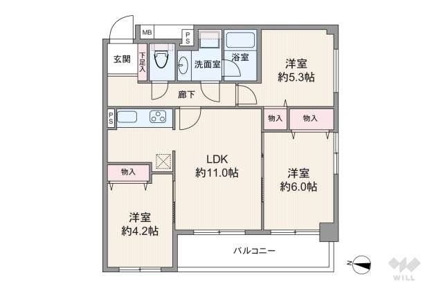 パルミナード森ヶ崎公園:間取り図面