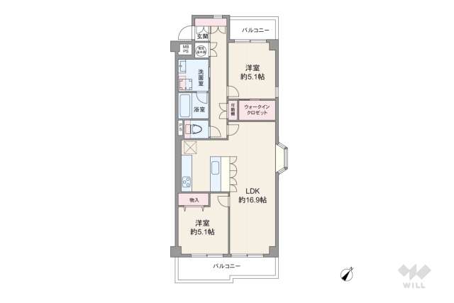 藤和島津山コープ:間取り図面