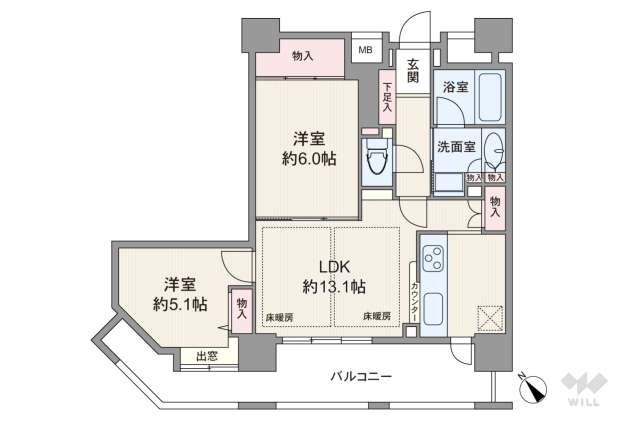 ヴィルヌーブタワー駒沢:間取り図面