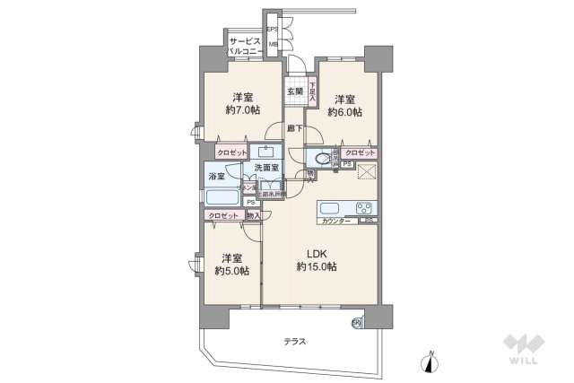 ユニーブル高畑:間取り図面