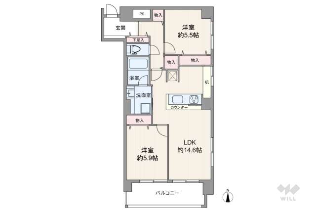 パシフィック自由が丘マンション:間取り図面