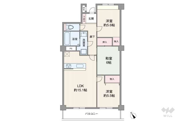 プリミエール勝川2:間取り図面